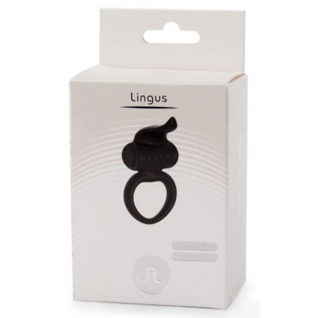 Кольцо с язычком, Эрекционное кольцо Adrien Lastic Lingus Black с вибрацией - цвет: черный