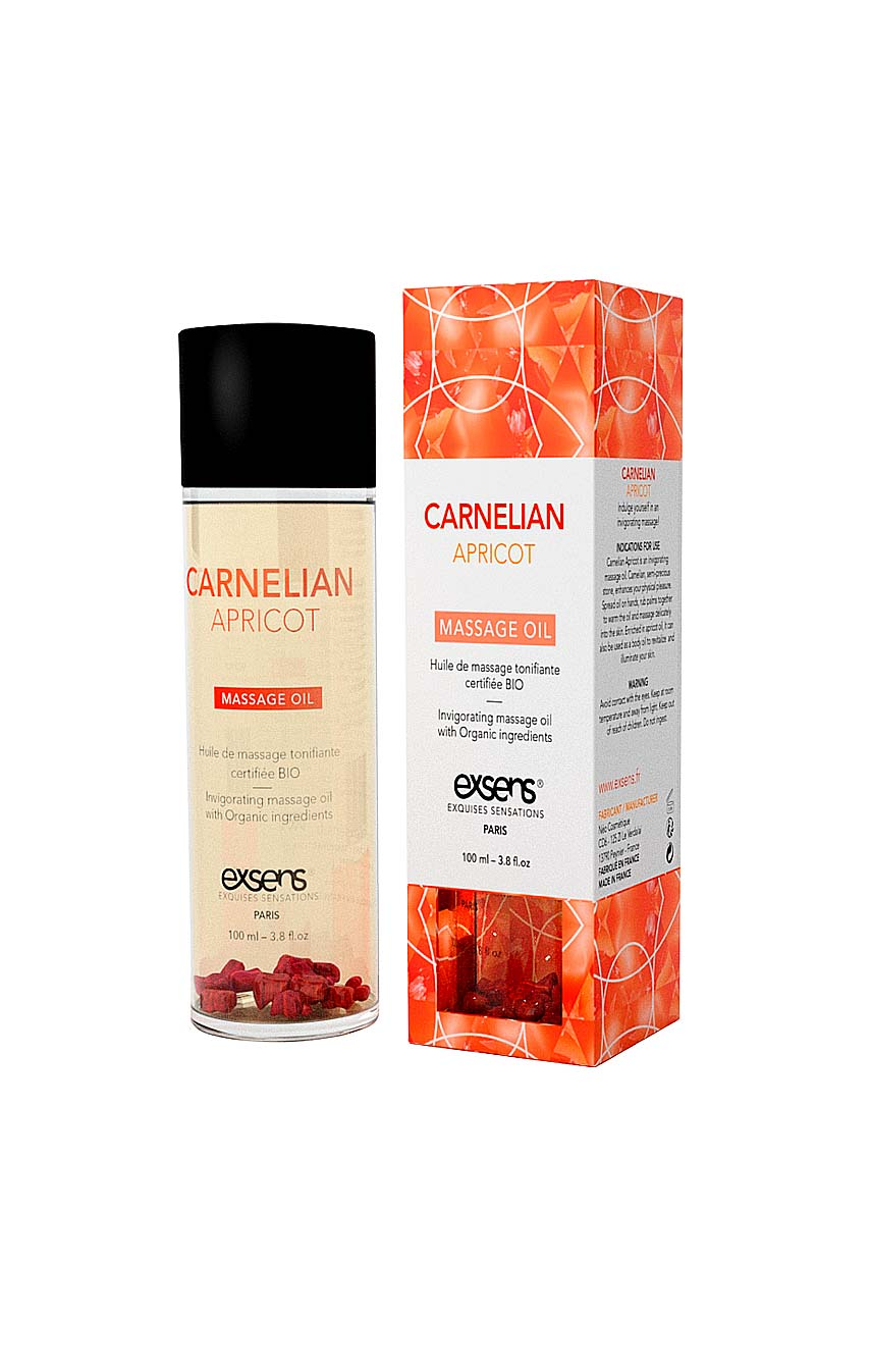 Бодрящий массаж - Массажное масло EXSENS Carnelian Apricot (бодрящее с сердоликом) 100мл 