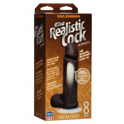 Супер-реалистичная игрушка - Фаллоимитатор Doc Johnson The Realistic Cock 8 inch Black - ULTRASKYN 