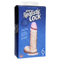 Шесть дюймов наслаждения - Фаллоимитатор Doc Johnson The Realistic Cock 6 inch White  