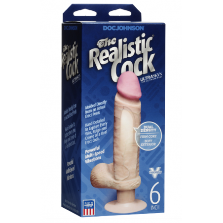 Для секса и мастурбации - Фаллоимитатор Doc Johnson The Realistic Cock 6 inch ULTRASKYN Vibrating 