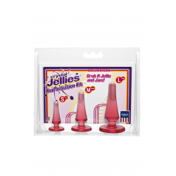 Розовое удовольствие - Набор анальных пробок - Doc Johnson Crystal Jellies Anal, цвет: красный