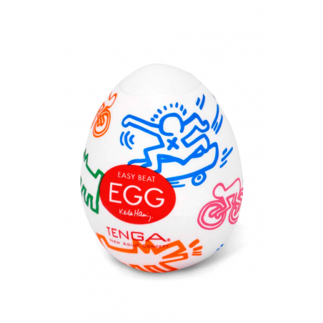 Максимум удовольствия - Мастурбатор Tenga Keith Haring EGG Street, цвет: прозрачный