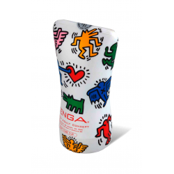 Игрушка со всасывающим эффектом -  Мастурбатор - Tenga Keith Haring Soft Tube Cup, цвет: белый