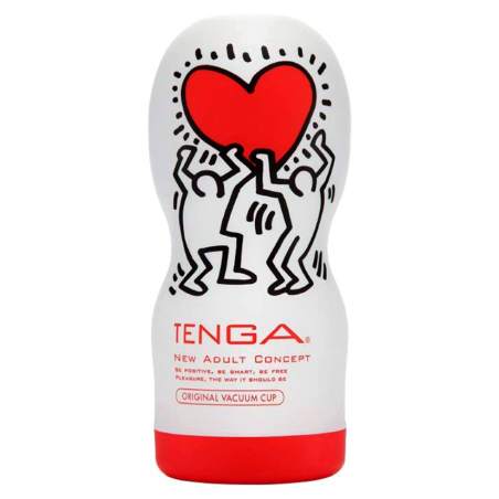 Потрясающее наслаждение - Мастурбатор - Tenga Keith Haring Deep Throat Cup, цвет: белый