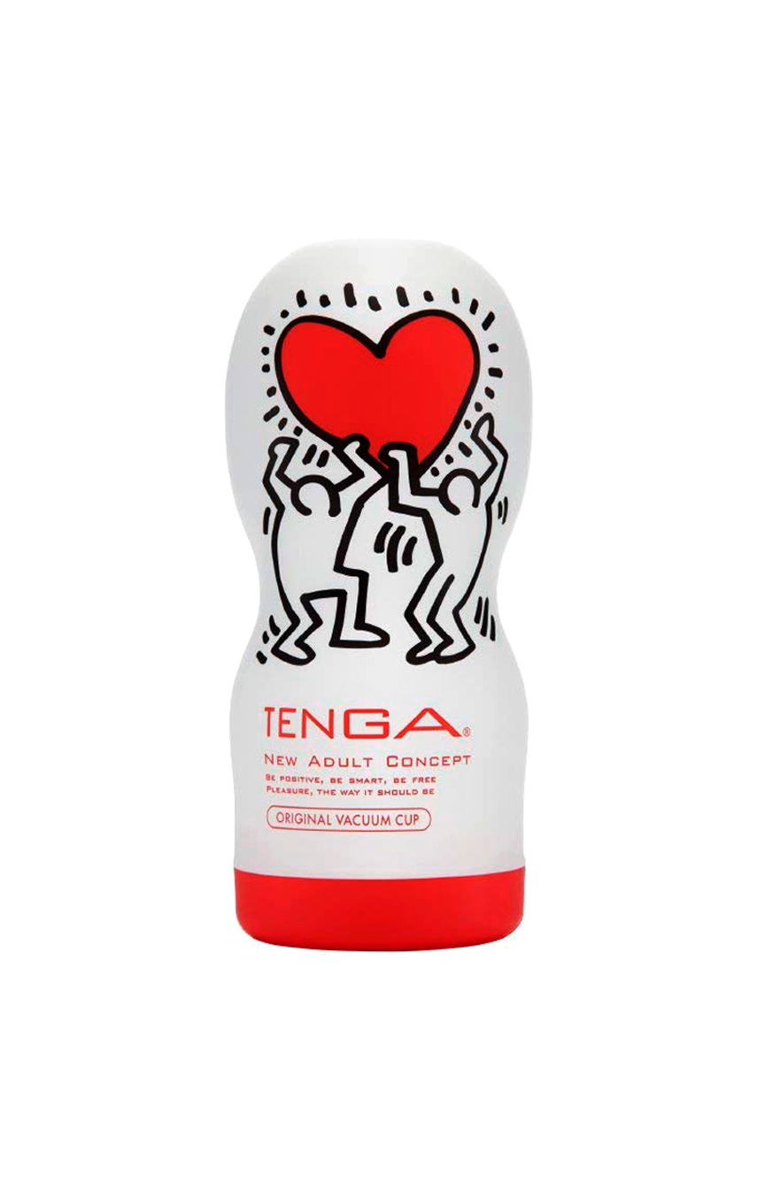 Потрясающее наслаждение - Мастурбатор - Tenga Keith Haring Deep Throat Cup, цвет: белый