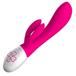 Бархатистая игрушка - Вибратор-кролик - Leten Sara, цвет: розово-белый