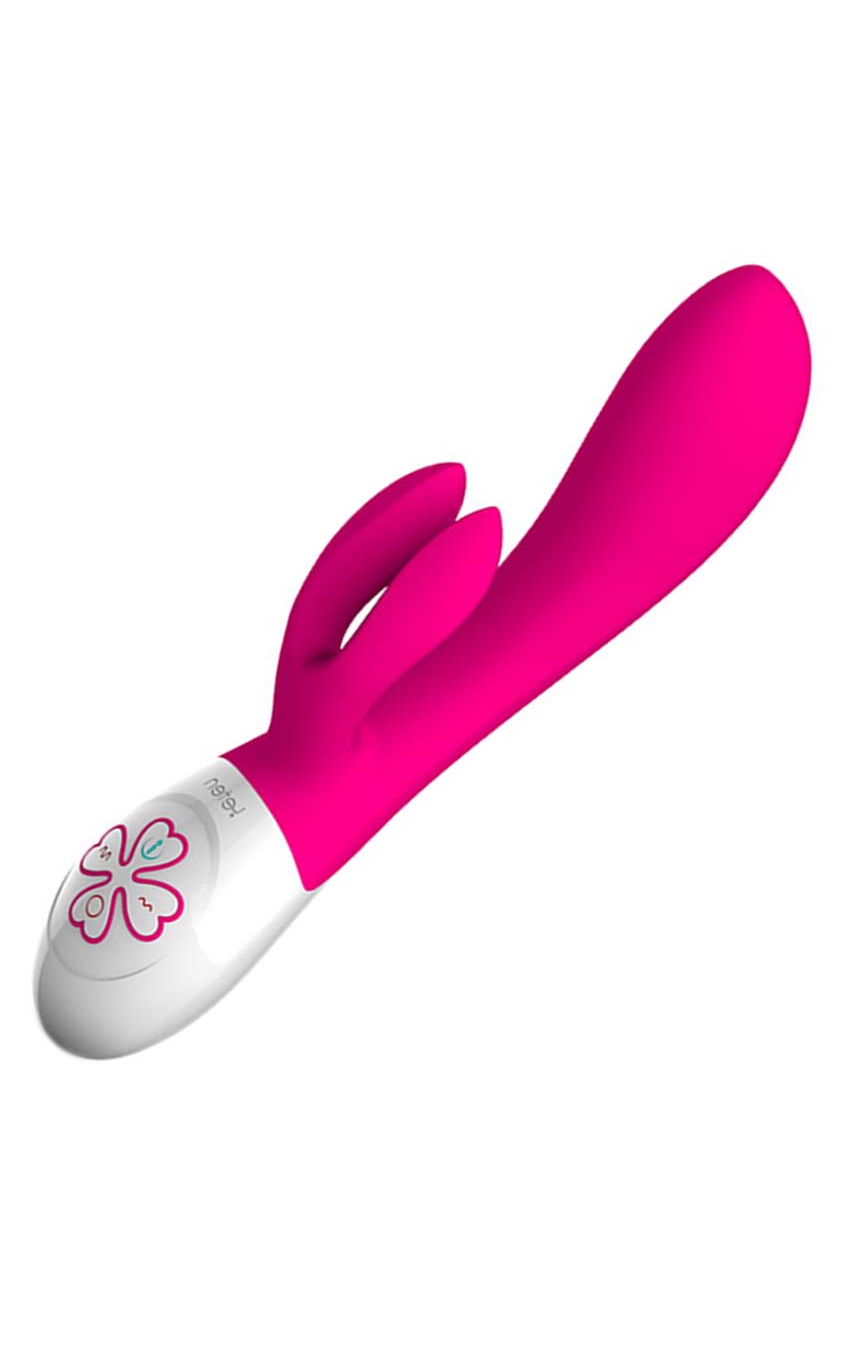 Бархатистая игрушка - Вибратор-кролик - Leten Sara, цвет: розово-белый