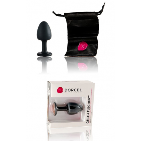 Анальная пробка Dorcel Geisha Plug Ruby, цвет: черный