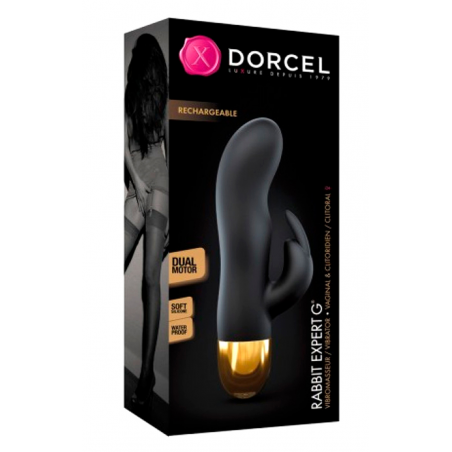 Эксперт по ласкам, Вибратор Dorcel RABBIT EXPERT G - цвет: черно-золотой