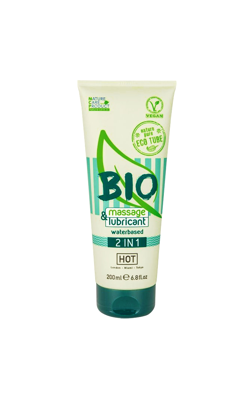 Массаж и секс - Лубрикант на водной основе HOT BIO massage & lubricant waterbased 2 in 1 200 ml 