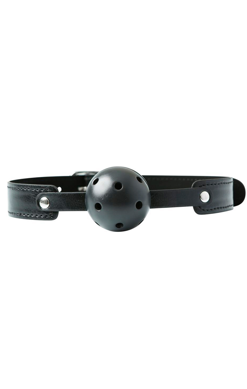 Затычка для ротика - Воздухопроницаемый кляп Sportsheets Breathable Ball Gag, цвет: черный