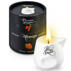 Для страстного вечера - Массажная свеча Plaisirs Secrets Strawberry (80 мл)