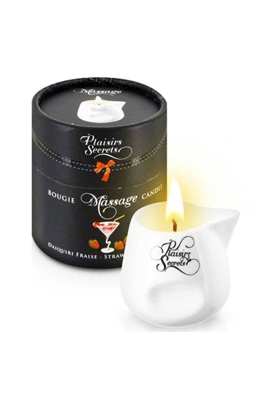 Возбуждающий аромат - Массажная свеча Plaisirs Secrets Strawberry Daiquiri (80 мл)