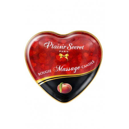 Стильный подарок - Массажная свеча сердечко Plaisirs Secrets Peach (35 мл)