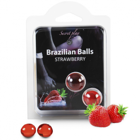 Набор шариков с массажным маслом 2 STRAWBERRY BRAZILIAN BALLS SET