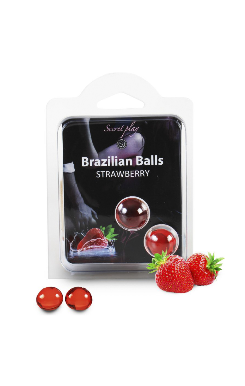 Набор шариков с массажным маслом 2 STRAWBERRY BRAZILIAN BALLS SET