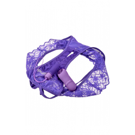 Гарантируют незабываемые впечатления - Вибротрусики Crotchless Panty Thrill-Her, цвет: фиолетовый