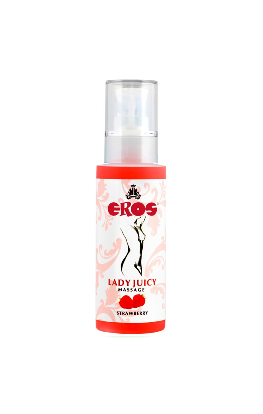 Массажное масло  EROS Lady Juicy Massage Strawberry 125 ml - Клубничный вкус массажа