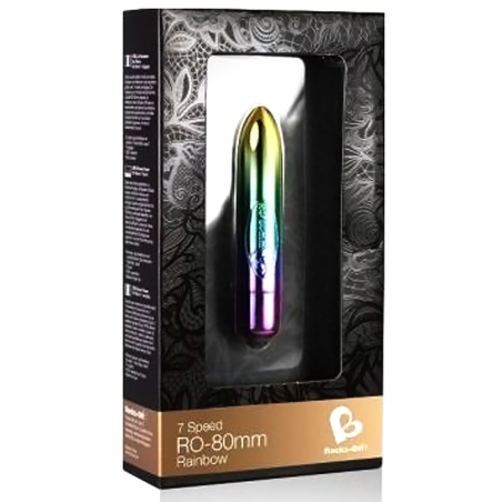 Вибратор Rocks Off Coloured 7 Speed RO-80mm Rainbow - Радужный экстаз, цвет: разноцветный