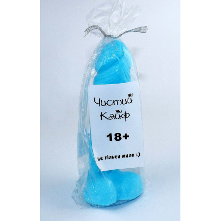 Крафтовое мыло-член с присоской Чистый Кайф Blue - Пенис в качестве мыла, цвет: голубой