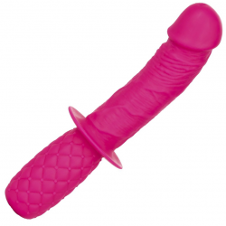 Удобно держать, приятно вводить - Фаллоимитатор Pink Silicone Grip Thruster, цвет: малиновый