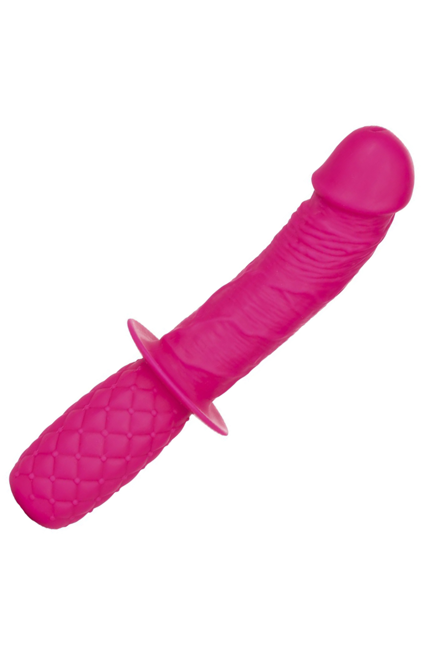 Удобно держать, приятно вводить - Фаллоимитатор Pink Silicone Grip Thruster, цвет: малиновый