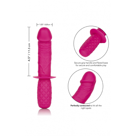 Удобно держать, приятно вводить - Фаллоимитатор Pink Silicone Grip Thruster, цвет: малиновый