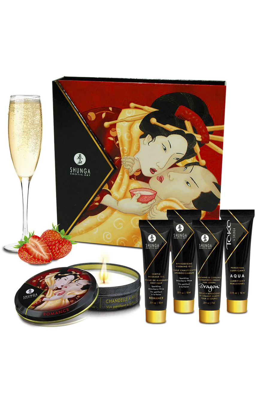 Сногсшибательный набор - Набор для массажа Geishas Secret Kit Strawber 