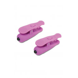 Чувственная стимуляция - Вибратор для сосков Wireless Vibrating Nipple Clamps, цвет: розовый