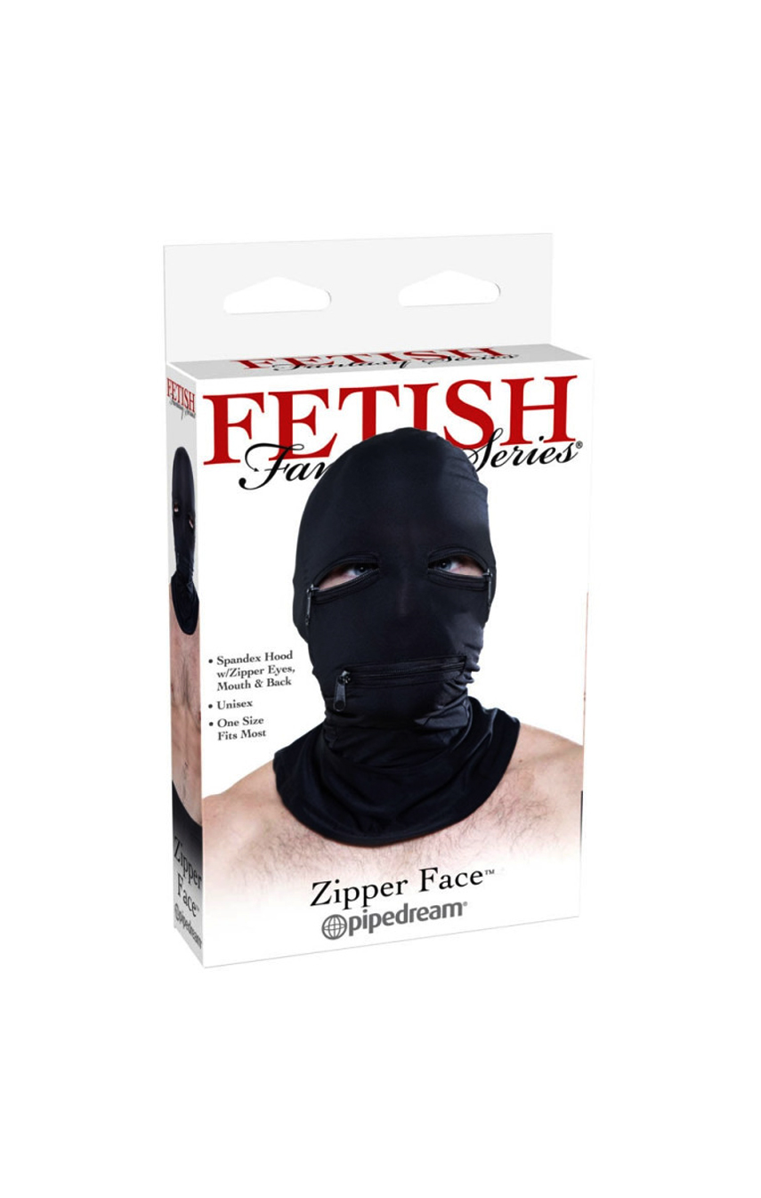 Подогреет Вашу страсть - Маска БДСМ Fetish Fantasy Series Zipper Face Hood, цвет: черный