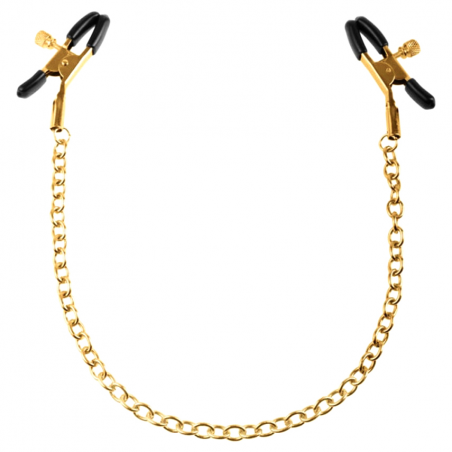 Взволнует желание ещё больше - Зажимы для сосков FF Gold Chain Nipple Clamps, цвет: золотистый