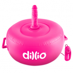 Подушка для наслаждений - Пуфик для секса Dillio Vibrating Inflatable Hot Seat Pink