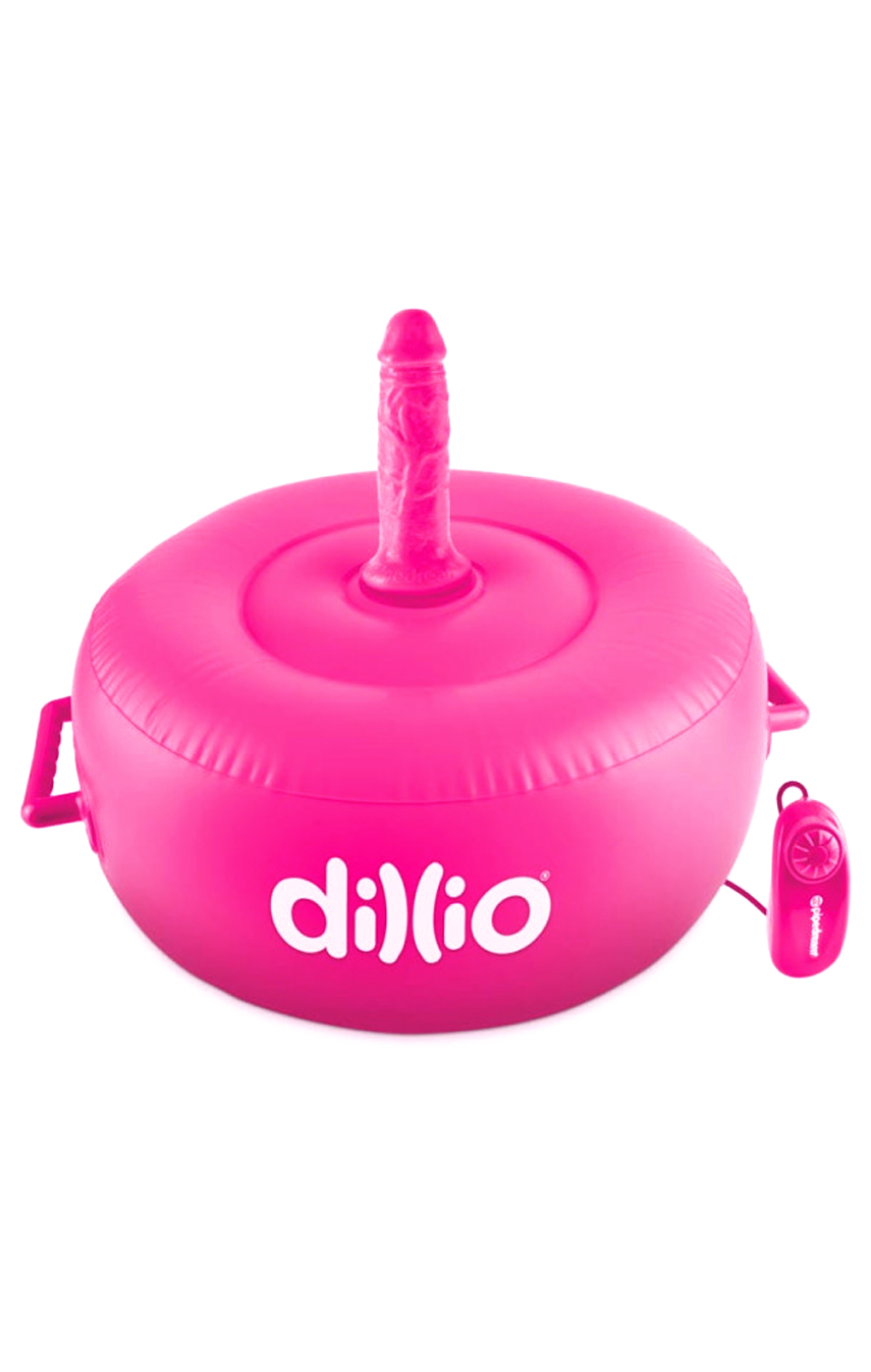 Подушка для наслаждений - Пуфик для секса Dillio Vibrating Inflatable Hot Seat Pink