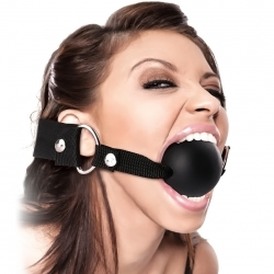 Внесет нотку игривости - Кляп в виде шарика Extreme Ball Gag Black, цвет: черный