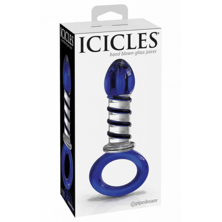 Для любителей элегантного дизайна - Анальна пробка Icicles No. 81, цвет: синий