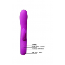 Сладостное всасывание - Вибратор с вакуумной стимуляцией - Pretty Love Massage, цвет: фиолетовый