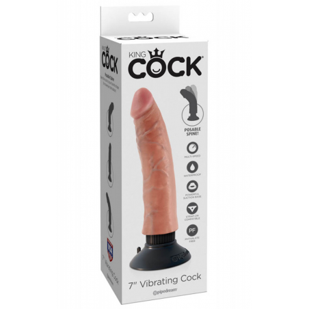 Презентует настоящее блаженст - Вибратор реалистичный 7" Vibrating Cock Flesh, цвет: телесный
