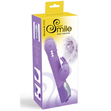 Для двойного удовольствия - Вибратор - кролик - Sweet Smile Push Vibrator, цвет: светло-фиолетовый