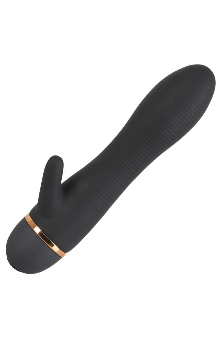 Побалует двойным удовольствием - Вибратор Bendy Ripple Clit Vibrator, цвет: черный