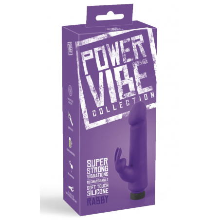 Подарит запоминающиеся ощущения - Вибратор - кролик Power Vibe Rabby, цвет: фиолетовый