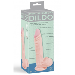 Для чувственного оргазма - Реалистичный фаллоимитатор Silicone Dildo 21 cm, цвет: телесный