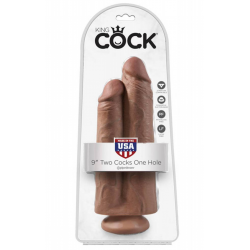 Воплотит любые фантазии - Двойной фаллоимитатор - KKing Cock 9" Two Cocks One Hole