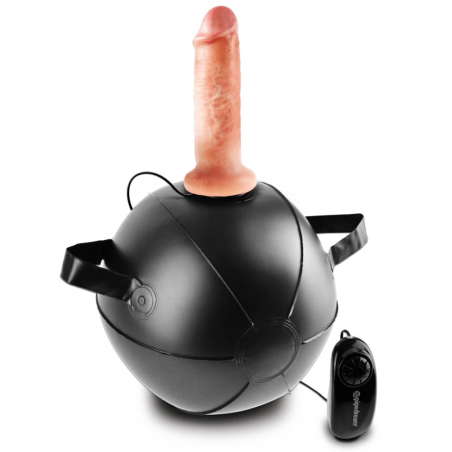 Новые ощущения - Секс-мяч + фаллоимитатор Vibrating Mini Sex Ball with 6"Dildo, цвет: телесный