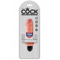 Для чувственного наслаждения - Вибратор King Cock 5" Vibrating Stiffy, цвет: телесный