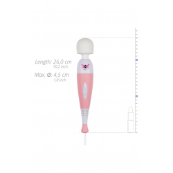 Кокетливый проказник - Вибромассажер для тела - Pixey Turbo Wand Vibrator, цвет: бело-розовый
