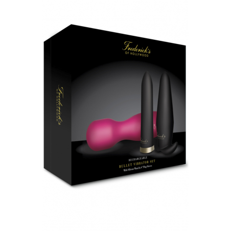 Похотливая игрушка.- Вибрационный набор Rechargeable Bullet Vibrator Set - Wand/Plug Sleeves