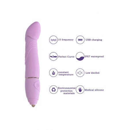 Ласкай меня нежно - Клиторально - вагинальный вибратор Adult Sex Toys USB, цвет: розовый