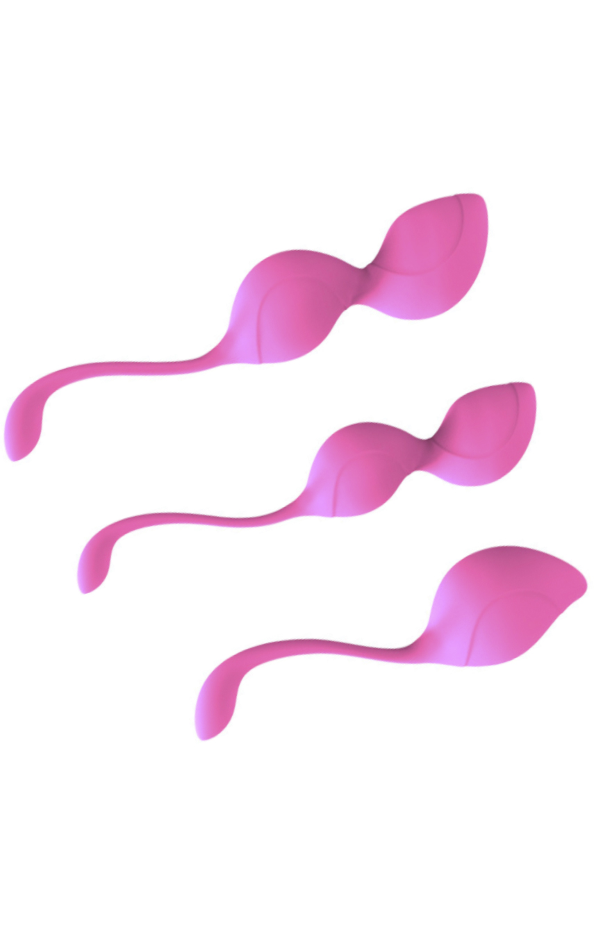 Изящные линии - Набор вагинальных шариков (тренажер), цвет: нежно-розовый