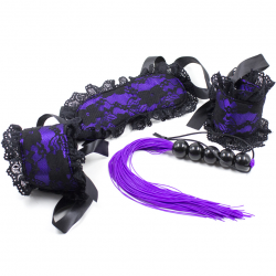 Магические путы - Кружевной БДСМ-набор, цвет: черно-фиолетовый
